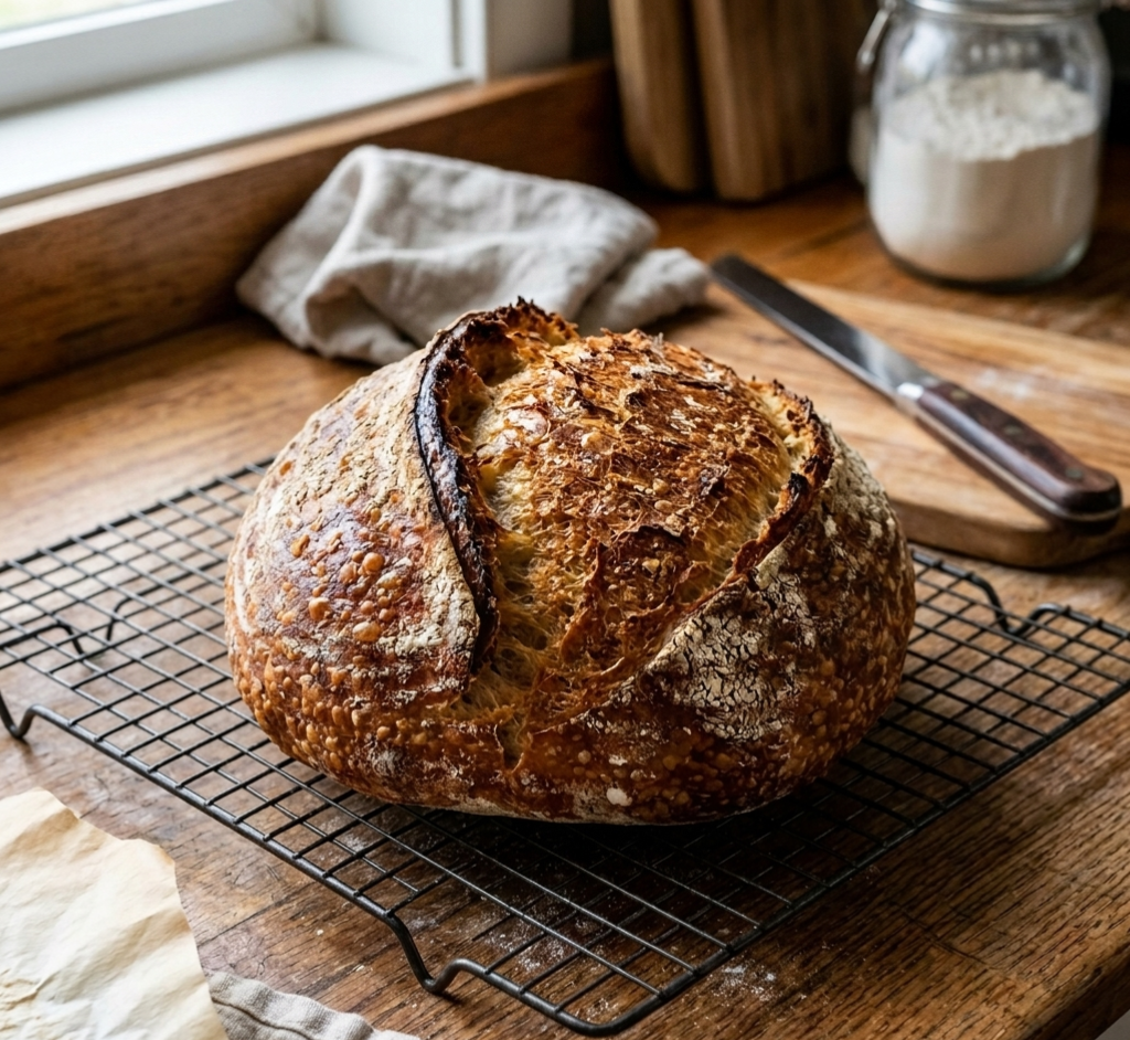 no knead sourdough bread